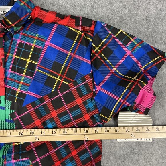 Vintage Casey & Max Top Womens Small Plaid Button Up Short Sleeve Retro 80s NEW - Picture 7 of 13